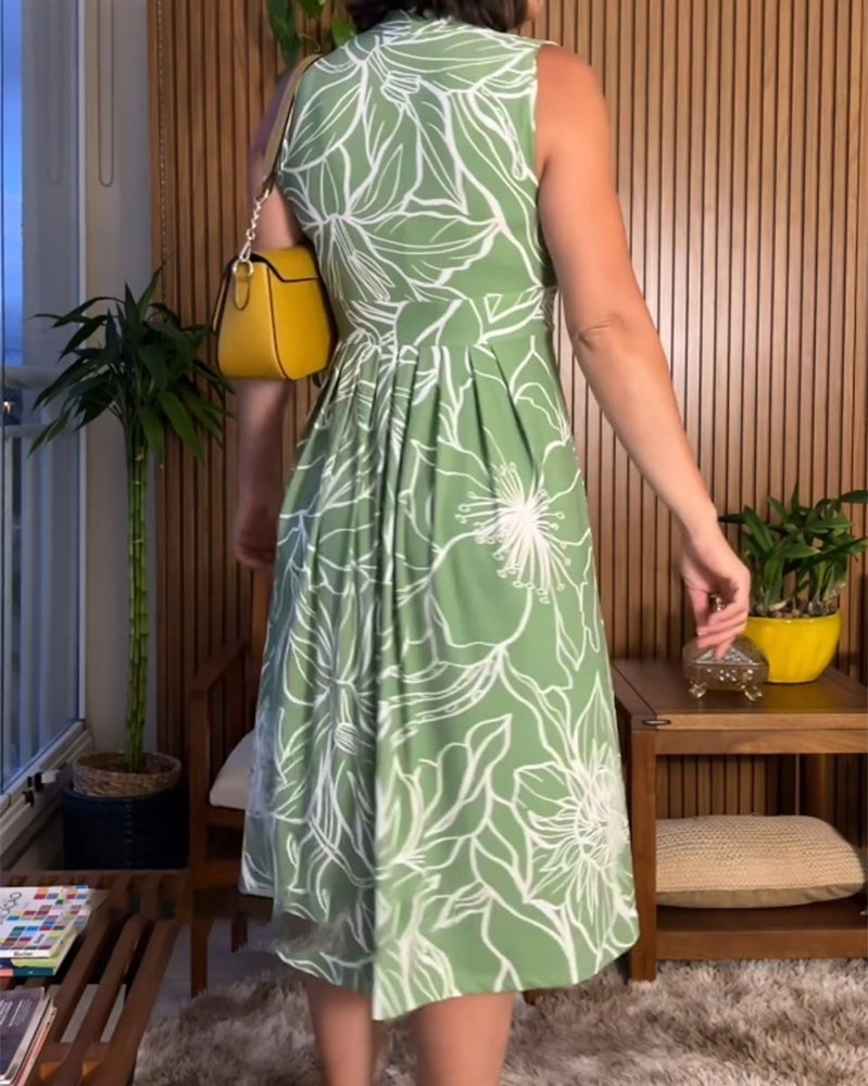 Hihaton V-pääntie Mekko ja Vyötäröä Korostava Leikkaus