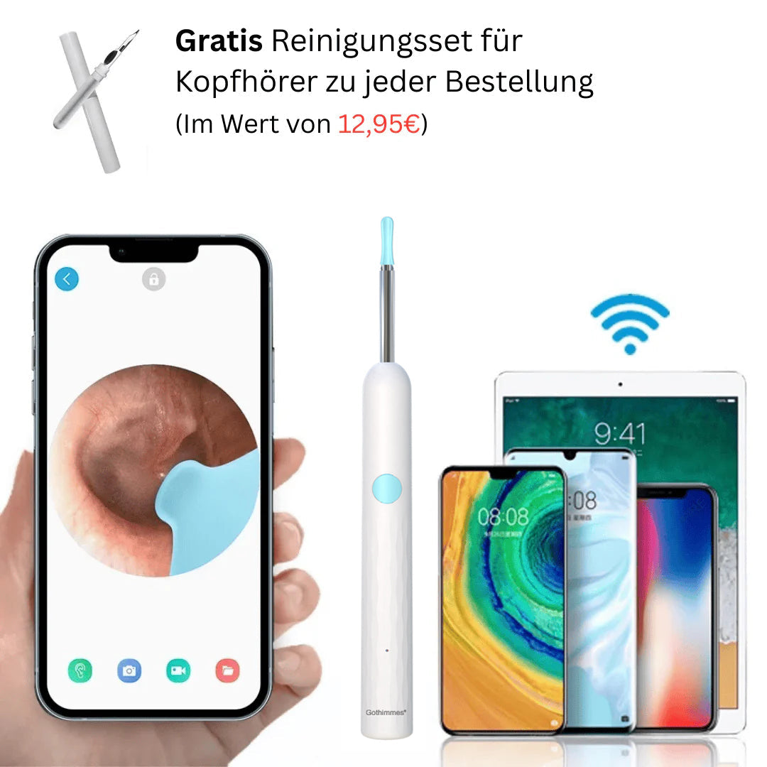 Älykäs vedenpitävä visuaalinen korvavaha poistaja