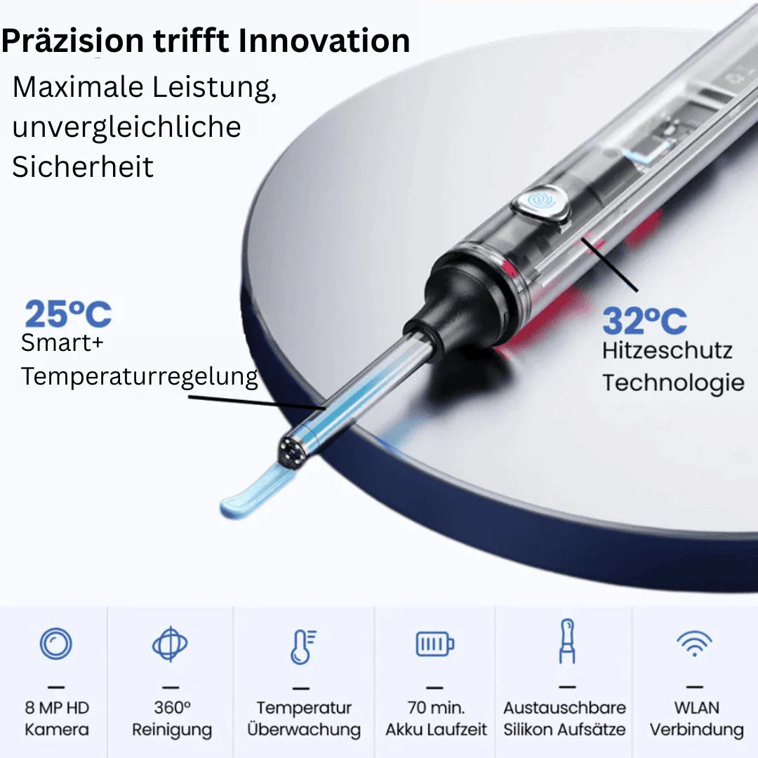 Älykäs vedenpitävä visuaalinen korvavaha poistaja