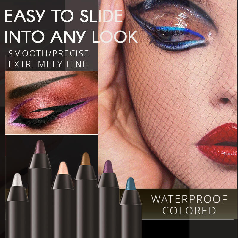 Vedenkestävä värillinen helmiäishohtoinen geeli eyeliner