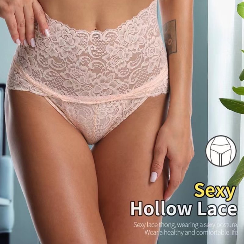 Korkeavyötäröiset seksikkäät pitsialushousut, premium-laatua