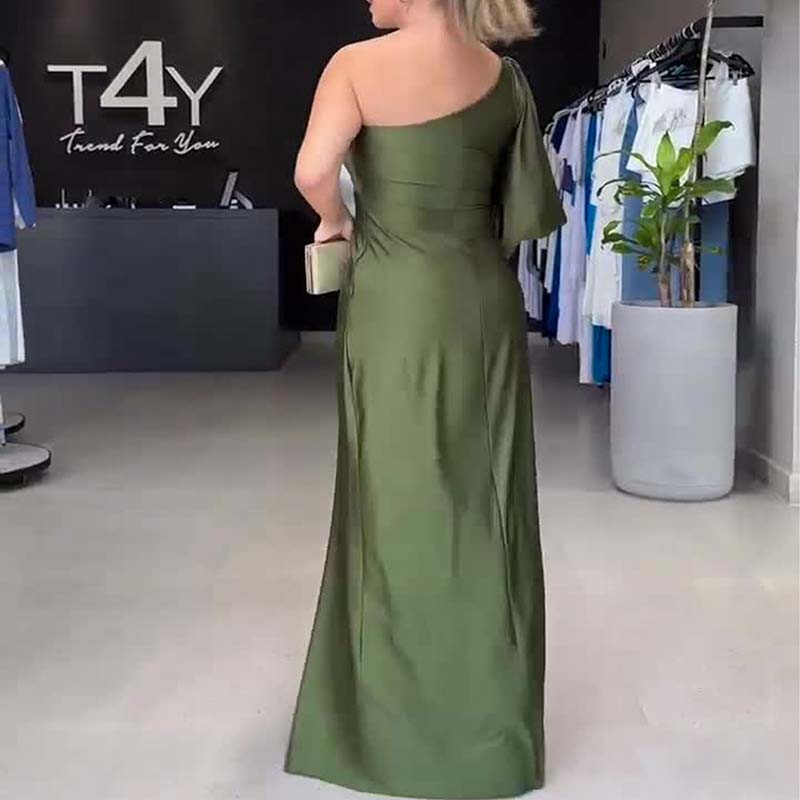 Naisten elegantti yksiolkaiminen mekko