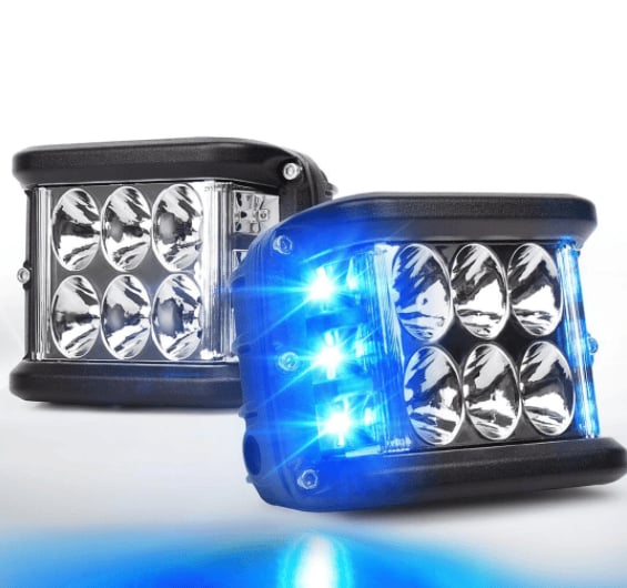 Auton kaksipuolinen kaksivärinen LED-valo