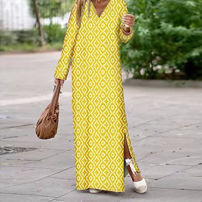 Boho Pitkähihainen V-pääntie Mekko