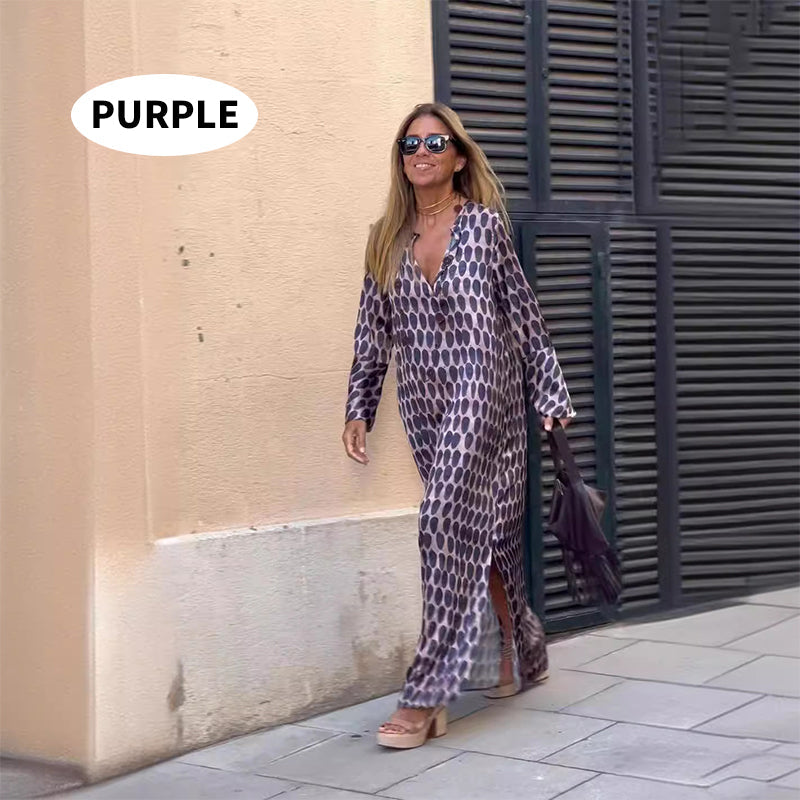 Boho Pitkähihainen V-pääntie Mekko
