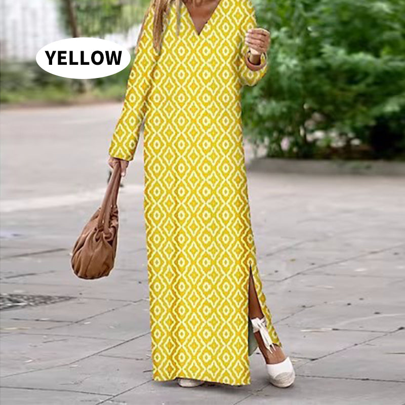 Boho Pitkähihainen V-pääntie Mekko