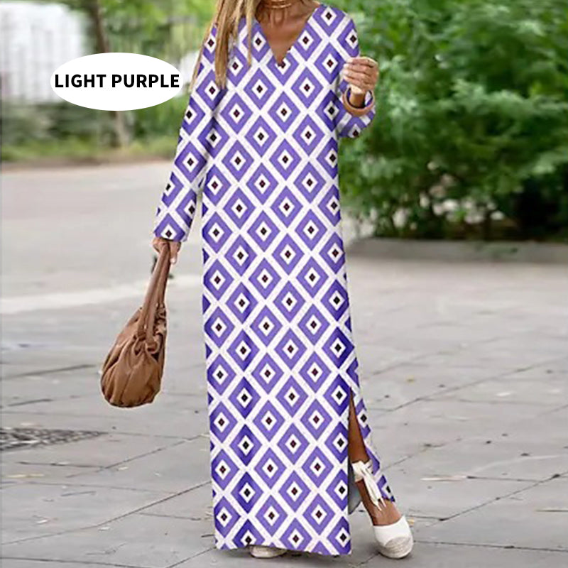 Boho Pitkähihainen V-pääntie Mekko
