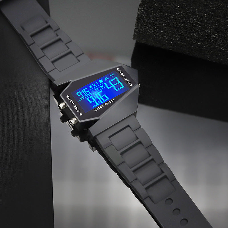 Luova valaiseva lentokone muoto LED-kello
