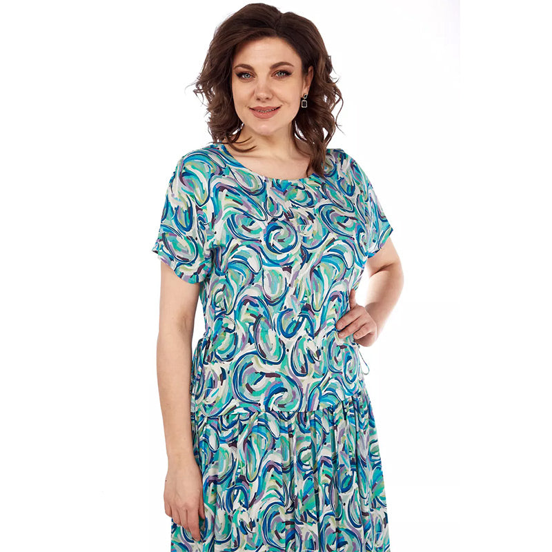 đKesĂ€inen kuvioitu chiffonmekko