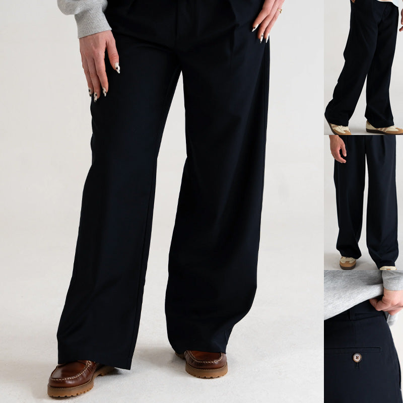 Unisex vintage-rento pliseeratut housut