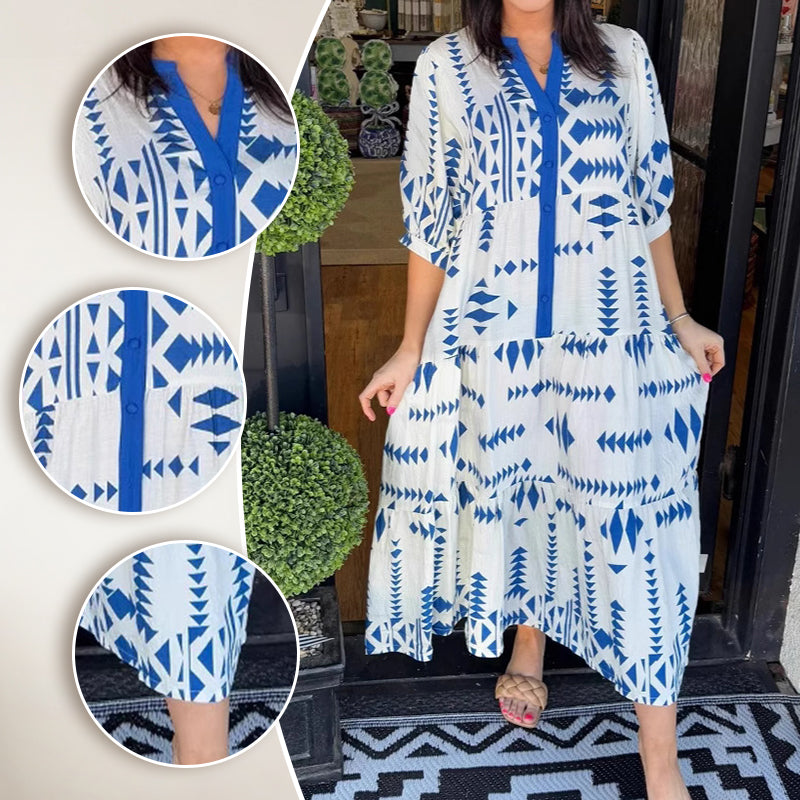 Naisten boho-tyylinen ilmava midimekko
