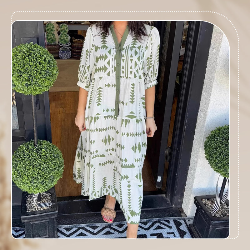 Naisten boho-tyylinen ilmava midimekko