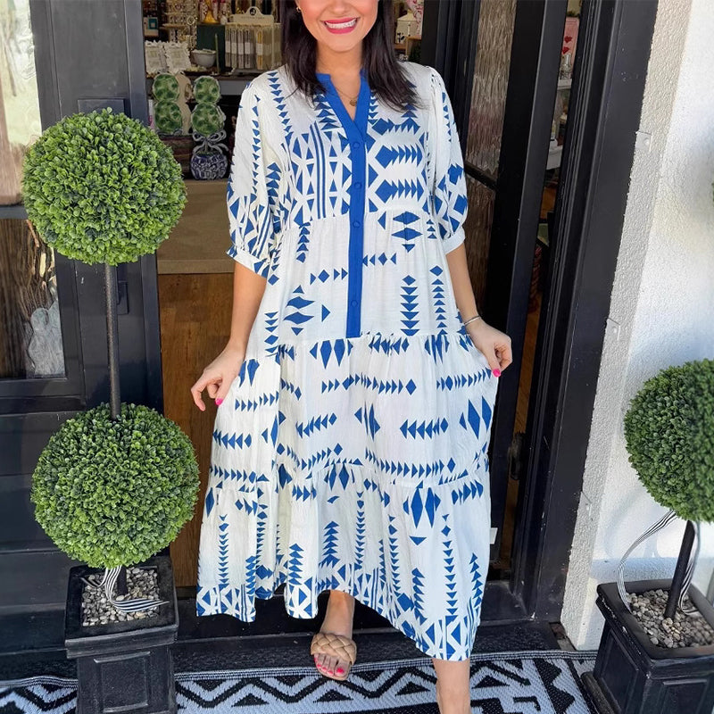 Naisten boho-tyylinen ilmava midimekko