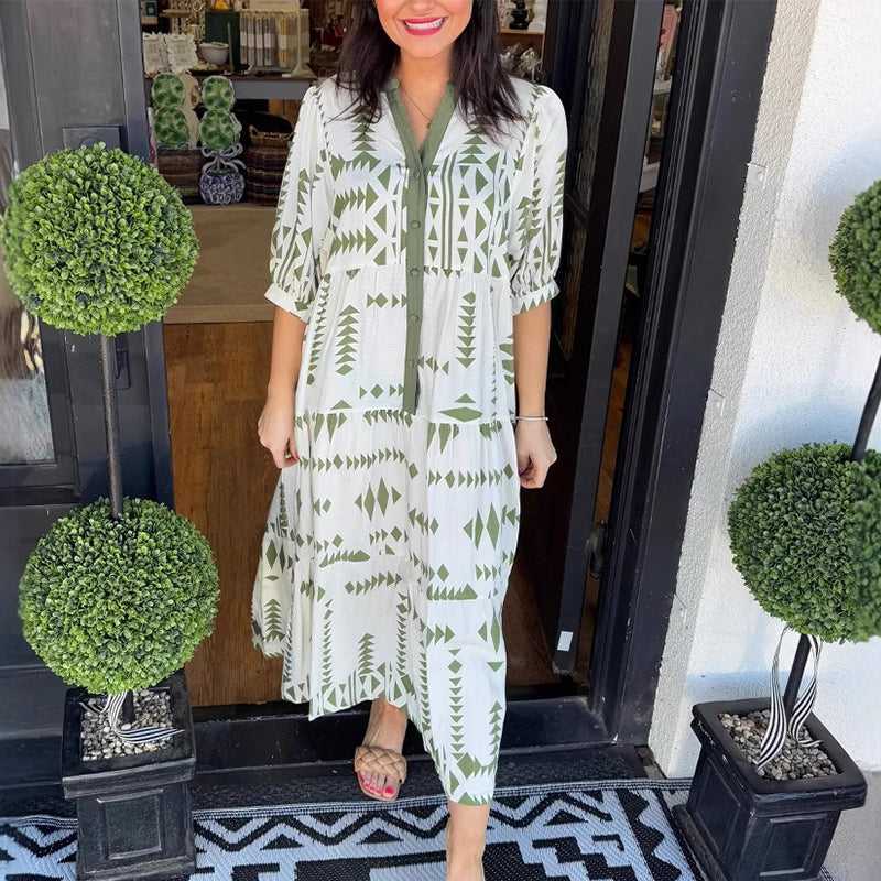 Naisten boho-tyylinen ilmava midimekko
