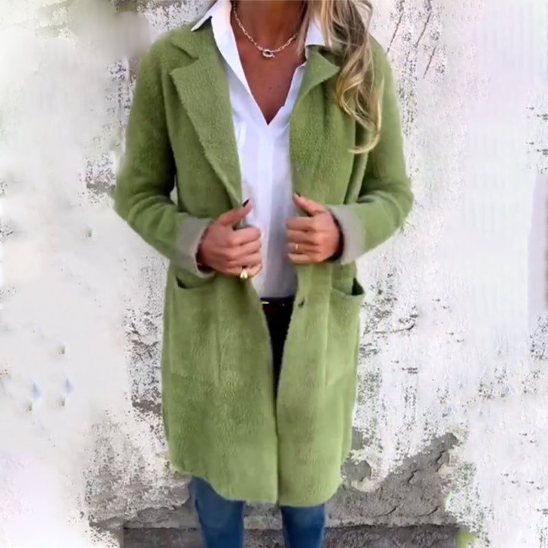 Naisten Klassinen Keskipitkä Eleganttinen Takki