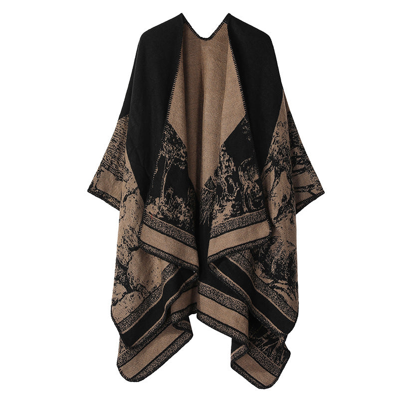 Naisten Syksy/Talvi Avoin Poncho