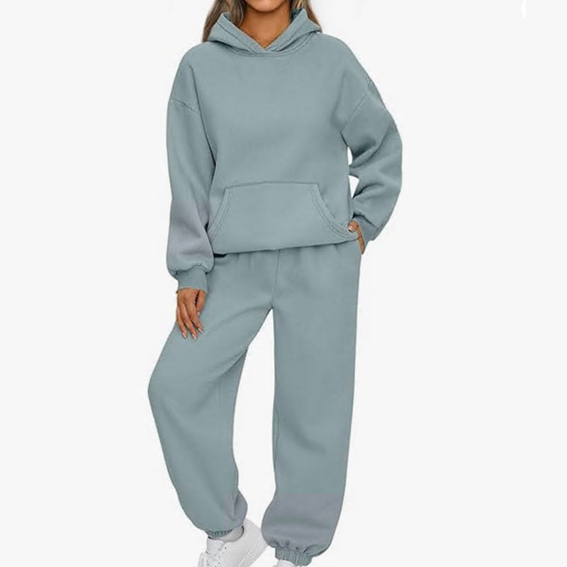 Rento hupullinen pitkähihainen Topit & Housut 2-osainen setti
