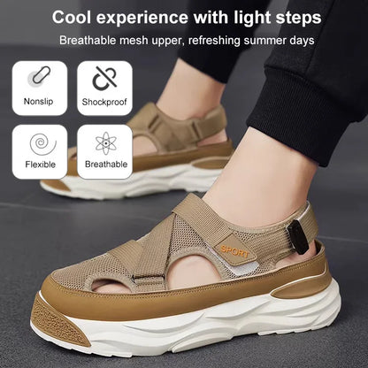 Muodikas Mukava Korkea Platform Miesten Mesh Sandaalit