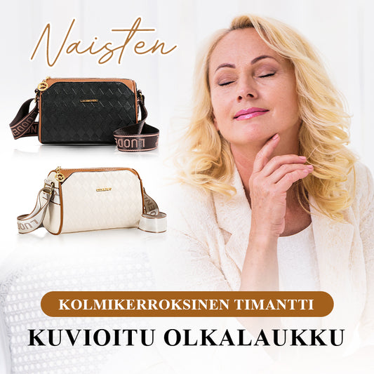 🔥Naisten Kolmikerroksinen Timantti Kuvioitu Olkalaukku💕