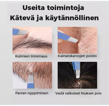 Monikäyttöinen ruostumattomasta teräksestä valmistettu kulmakarvanpihtisarja