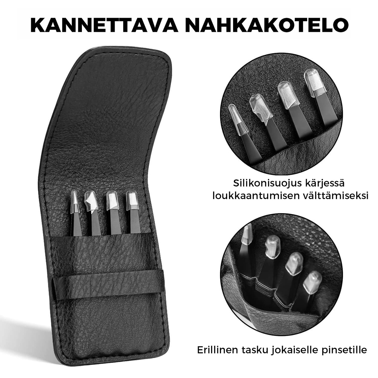 Monikäyttöinen ruostumattomasta teräksestä valmistettu kulmakarvanpihtisarja