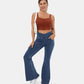 Joustava Denim Korkea Vyötärö Ristiin Menevä Flare Housut