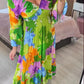 V-kaula-aukko Floral merenranta loma löysä mekko