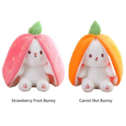 🍓Mansikkapupu muuttui pikku kaniksi🎀 Hedelmänukke Pehmolelu🐰