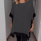 🔥Hot Sale 49% OFF🔥Women's Loose Batwing Sleeve Color Block T-Shirt