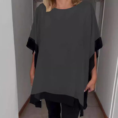 🔥Hot Sale 49% OFF🔥Women's Loose Batwing Sleeve Color Block T-Shirt