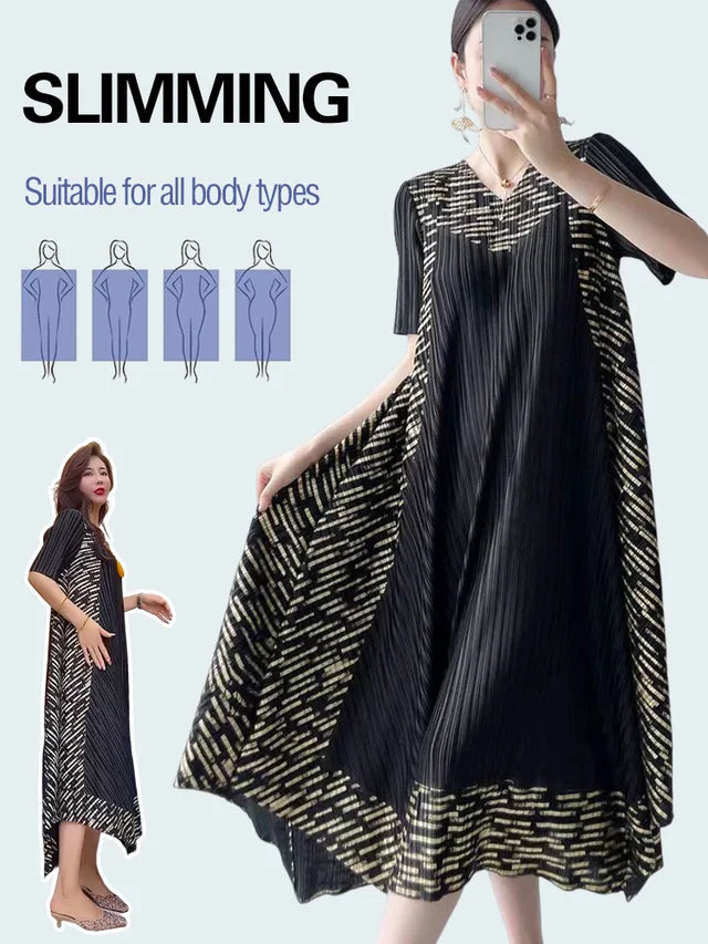 Miyake vintage-kuvioinen laskostettu mekko