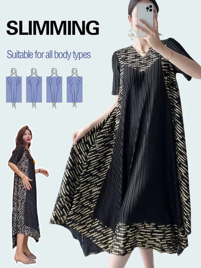 Miyake vintage-kuvioinen laskostettu mekko