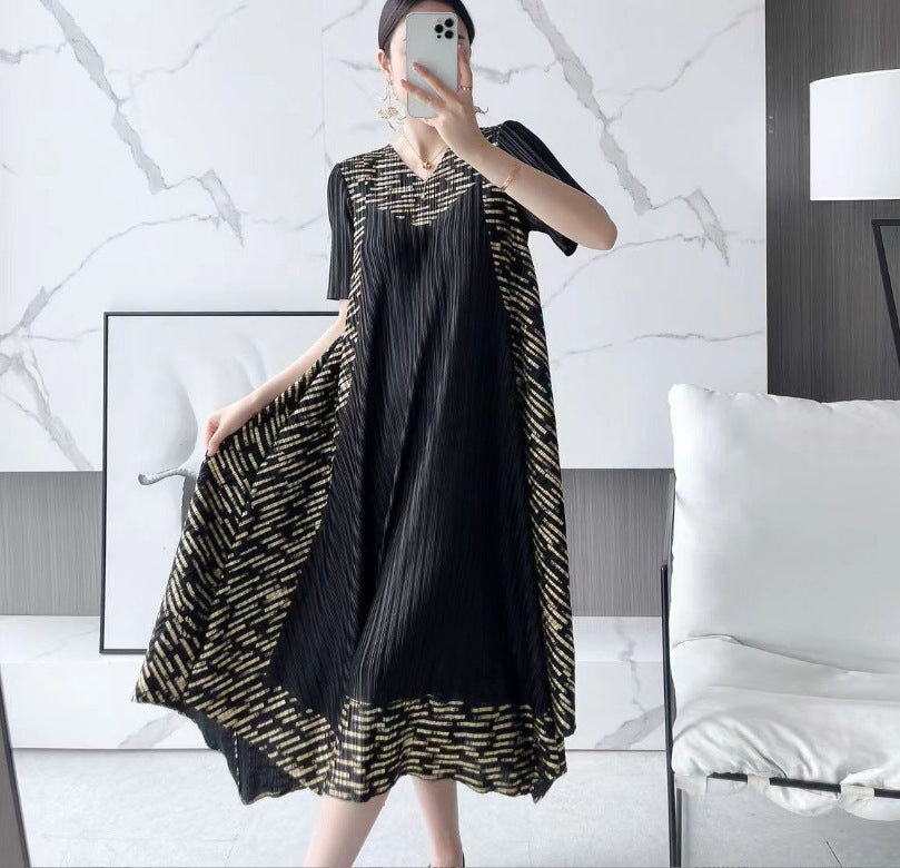 Miyake vintage-kuvioinen laskostettu mekko
