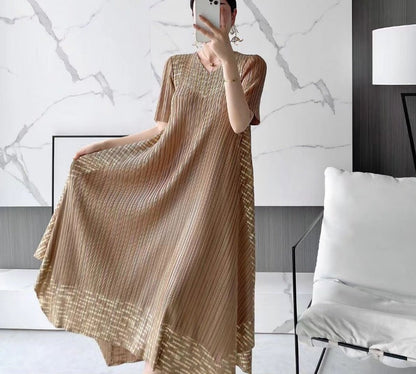 Miyake vintage-kuvioinen laskostettu mekko
