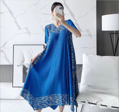 Miyake vintage-kuvioinen laskostettu mekko