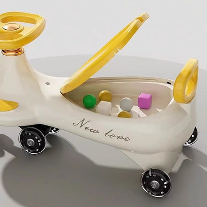 Lasten Wiggle Car Ride-on lelu Bluetoothilla