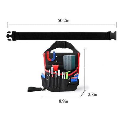 Monikäyttöinen vyölaukku sähköasentajille ja kirvesmiehille