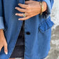 Denim rento takki, jossa on taskut