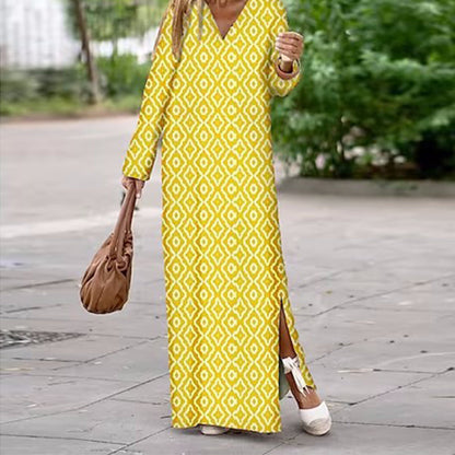 Boho Pitkähihainen V-pääntie Mekko