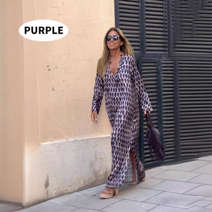 Boho Pitkähihainen V-pääntie Mekko