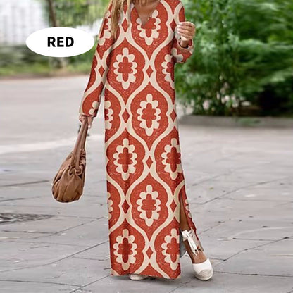 Boho Pitkähihainen V-pääntie Mekko