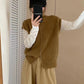 Women's Lapel Collar Zipper Sweater Vest
