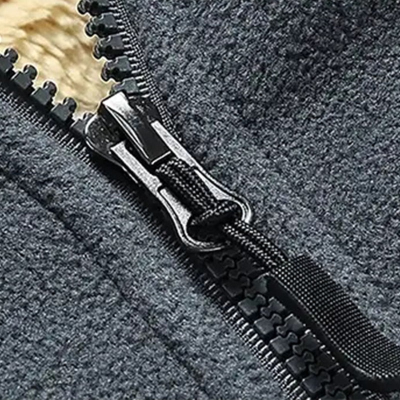 Men's Winter Fashionable Faux Fleece Zipper Jacket