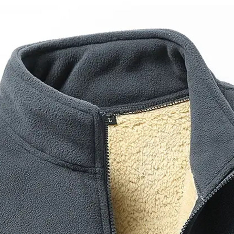 Men's Winter Fashionable Faux Fleece Zipper Jacket