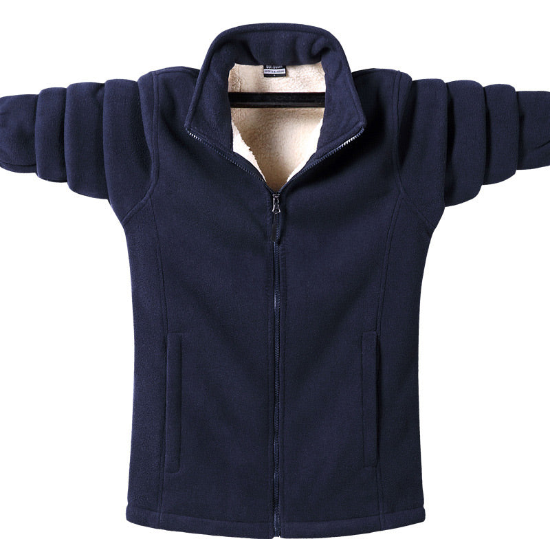 Men's Winter Fashionable Faux Fleece Zipper Jacket