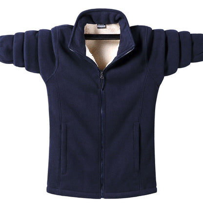 Men's Winter Fashionable Faux Fleece Zipper Jacket