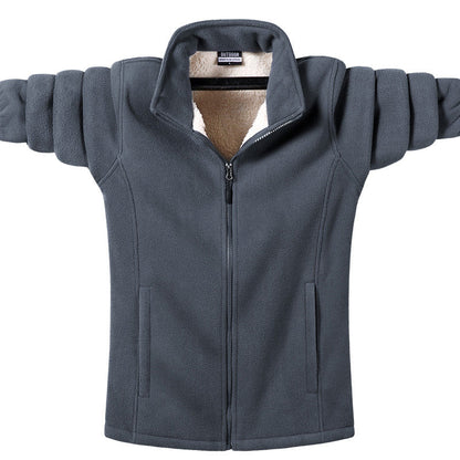 Men's Winter Fashionable Faux Fleece Zipper Jacket