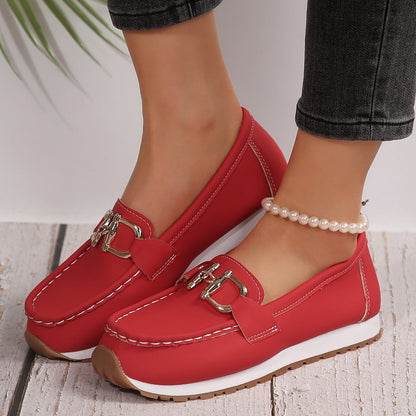 Naisten rennot slip-on-kengät metallisella soljella