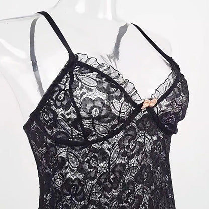 Ladies Lace Nightgown Sexy Sleep Dress