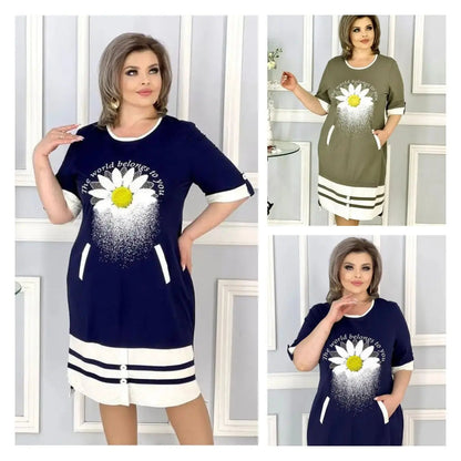 Muodikas mekko kukilla